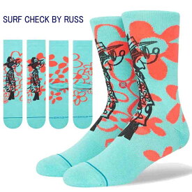 Stance スタンス Stance Socks Surf by Russ メンズ L 22.5-29.0cm アート メンズ 靴下 ソックス スケボー アート スケートボード 近代 ギフト 男性 彼氏 プレゼント 贈り物