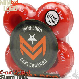 スケボー スケート ウィール 52mm 101A Red Mini Logo Skateboard Wheels C-cut 2 ミニロゴ スケートボード シーカット ハードウィール レッド タイヤ ストリート 赤