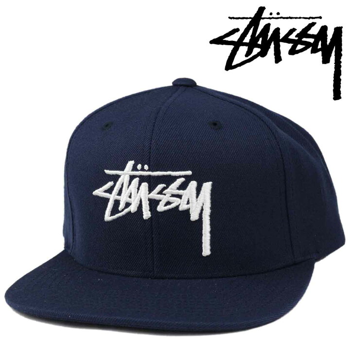 楽天市場 Stussy ステューシー Stock Cap ネイビー ストック ストリート ファッション スナップバック メンズ キャップ 帽子 スケートボード専門店カットバック