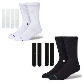 Stance スタンス 靴下 アイコン ブラック/ホワイト Stance Socks Icon Black/White レディース キッズ S 22-24.5cm レディース ギフト 男性 彼氏 プレゼント 贈り物 普段履き (RSS)