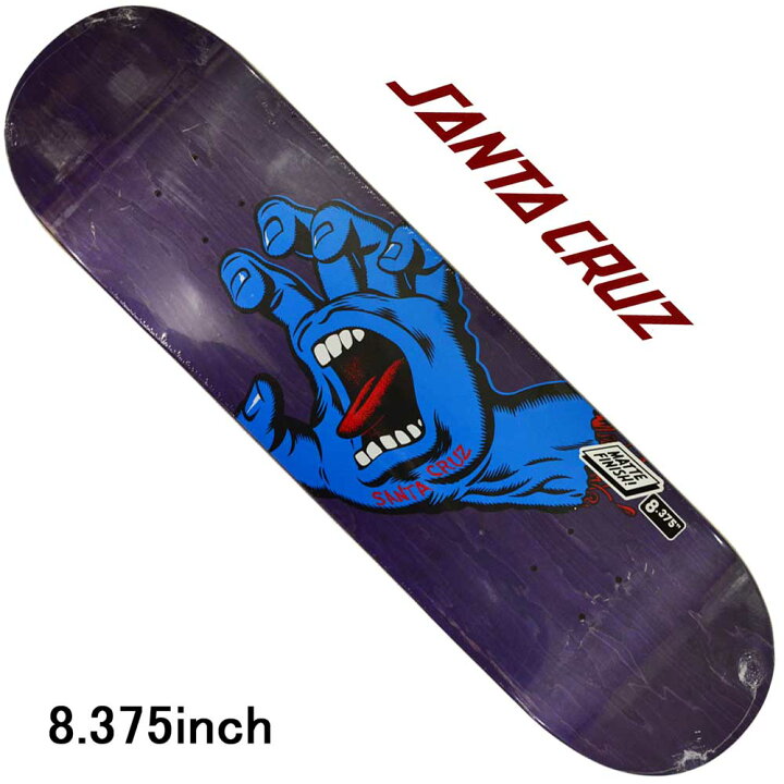 楽天市場 スケボー スケート デッキ スケートボード スクリーミングハンドsanta Cruz サンタクルーズ 板screaming Hand Purple 8 375inchteam Model スケートボード専門店カットバック