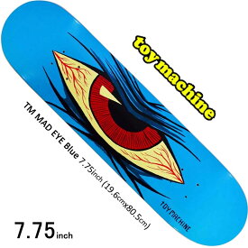 グリップテープ付きスケボー スケート デッキ スケートボード モンスター TOY MACHINE トイマシーン 板 TM MAD EYE Blue 7.75inch プロ 初心者 ストリート