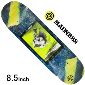 【ラスト1本】 マッドネス 8.5インチ スケボー デッキ Madness Skateboards Team Alla Yellow/Green Deck スケートボード 板 アッラ チームモデル 人気 ブランド