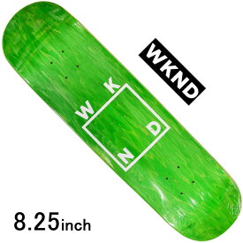 ウィークエンド 8.25インチ スケボー デッキ WKND Silver Glitter Logo Green deck スケートボード ストリート パーク 板