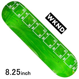 ウィークエンド 8.25インチ スケボー デッキ WKND Side Logo Green deck スケートボード ストリート パーク 板