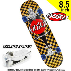 [ JbgobNIT[tXP[g XP{[ XP[g XP[g{[h XX^[ TH2 Rv[g HOSOI SKATEBOARDS CHECKERED BAMBOO DECK POPSICLE SHAPE 8.5inch XX^[VXe2 T[tXP[g SU