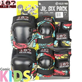 187 スケボー キッズプロテクター コミック 子供 3点セット Killerpads Junior Six Pack Pad Set Comic ヒジ ヒザ 手首 キラーパッド スケートボード パーク ランプ ユース ランプ 小学生 低学年 幼児 男の子 女の子 こども 子ども