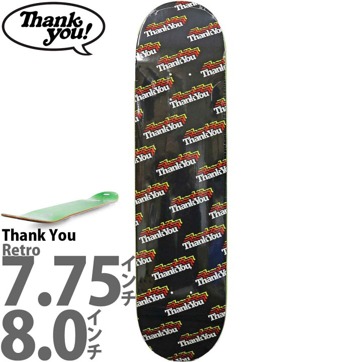 楽天市場】サンキュー 7.75/8.0インチ スケボー デッキ Thank You 