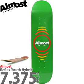 【ラスト1本】 オルモスト 7.375インチ スケボー デッキ Almost Skateboard Reflex Youth Hybrid Green Resin7 Deck リフレックス ユース ハイブリッド グリーン レジン7 スケボーデッキ スケートボード カットバック