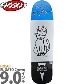 ホソイ 9.0インチ スケボー デッキ Hosoi Skateboard Pro EL GATO Crown Deck スケートボード プロ エディ エルゲラ エルガト クラウン アーバンスポーツ ストリート パーク ランプ 人気 おすすめ ブランド カットバック スケボーデッキ