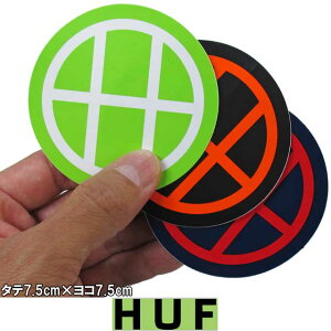 HUF �n�t Circle H STIKER 3�J���[ �^�e7.5cm×���R7.5cm �X�P�[�g�{�[�h �X�P�{�[ �X�P�[�g SKATEBOARD �V�[�� �X�e�b�J�[