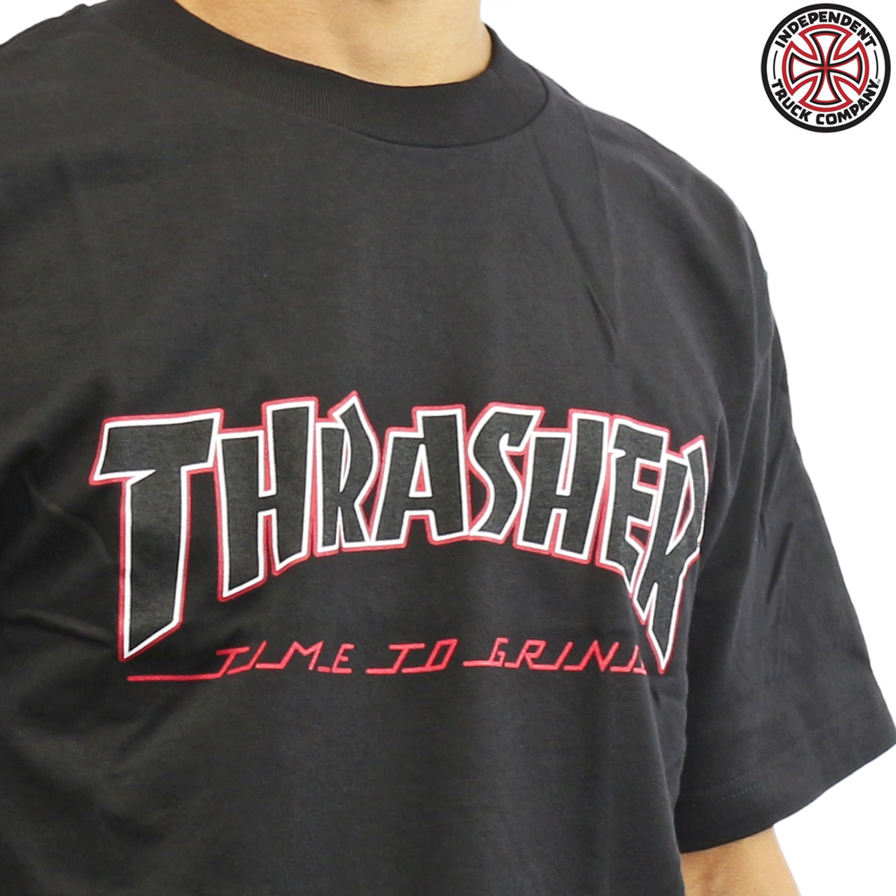 クリックポスト対応 Independent インディペンデント 半袖 tシャツ Thrasher TTG S/S Tee Black スラッシャー  コラボ スケートボード スケボー スケート | スケートボード専門店カットバック