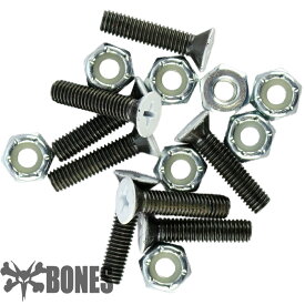 ボーンズ スケボー スケート パーツ ハードウェア ボルト ナット Bones Hardware Phillips Bolts Nuts 7/8 1 inch プラス 8本 セット インチ スケートボード ネジ ビス ホワイト スケボー スケート 専用