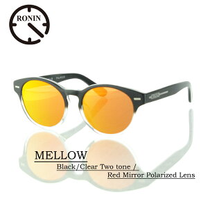 Ronin Eyewear �T���O���X ���j���A�C�E�G�A �Ό������Y MELLOW Black/Clear Two tone/Red Mirror Polarized Lens