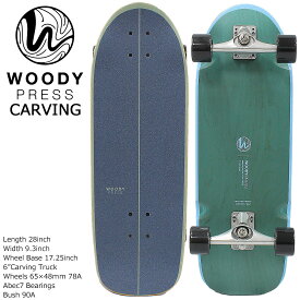 ＼期間限定25％引き／ スケボー スケート スケートボード コンプリート WOODY PRESS WOODY 28Carving カービング コンプリート サーフスケート