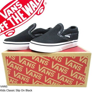 バンズ VANS スニーカー ヴァンズ スリッポンキッズ SLIP-ON Black/Whiteシューズ子供 男の子 女の子 KIDS SLIP ON USモデル スリップオン