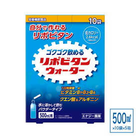 熱中症対策 リポビタンウォーター エナジー風味 10袋入×5箱セット 粉末タイプ 水分補給 暑さ対策