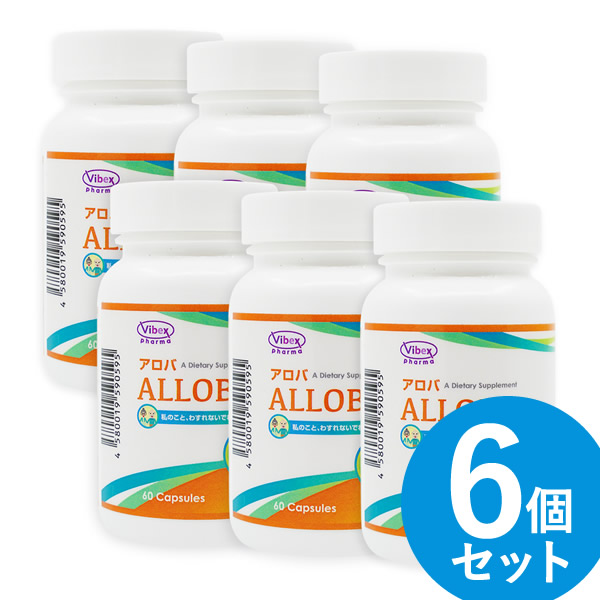 アロバ 60粒 6個セット (全国一律送料無料) ALLOBA イチョウ葉 サプリ サプリメント バイベックス製薬