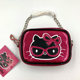 HELLO KITTY ハローキティ モバイルポーチ グラスメガネをかけたキティがキュートなキラキラポーチ