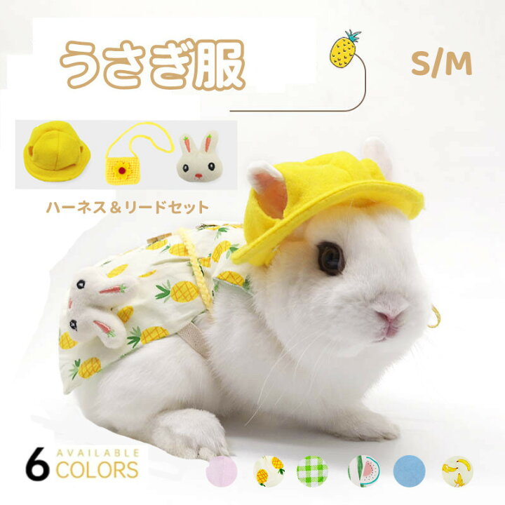 楽天市場 ペット服 うさぎ用 うさぎ服 うさぎ ハーネス 小動物用 ウサギ 服 モルモット お散歩 お出かけ用ハーネス リードセット 果物 かわいい 涼しい 記念撮影 小動物 仮装 ペット用品 簡単装着 花柄 調節可能 着ぐるみ 簡単着脱 迷子防止 牽引ロープ Cute Family