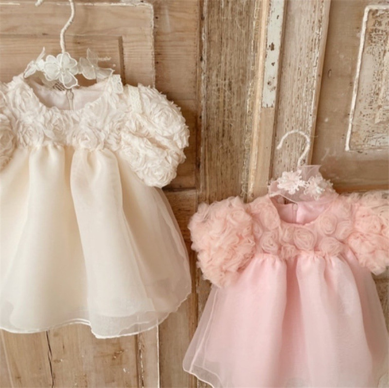 ベビードレス 結婚式 白 ピンク 女の子 赤ちゃん セレモニー