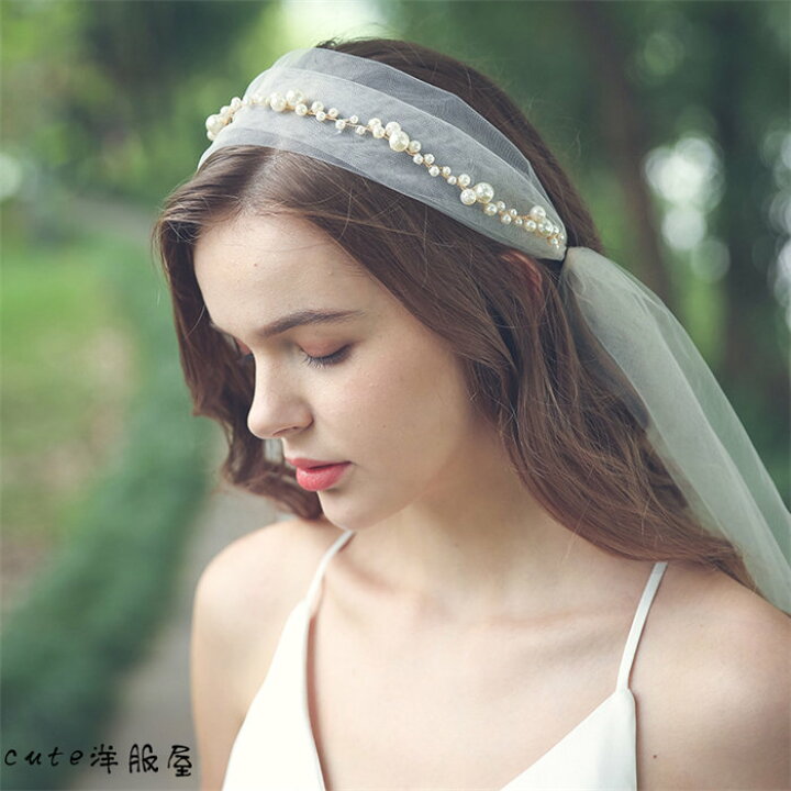 楽天市場 即納 ヘッドドレス カチューシャ パールベール ブライダル ヘッドドレス ヘアバンド ウェディング 着物 髪飾り 花嫁 お呼ばれ フォーマル ヘアアクセサリー レディース 結婚式 卒業式 二次会 パーティー 演奏会 ブライダル ベール ウエディングベール