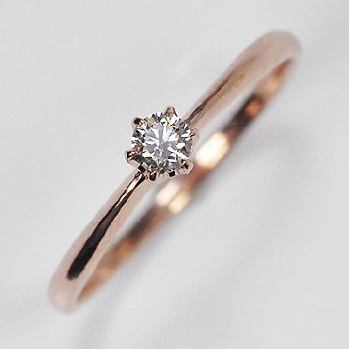 楽天市場】婚約指輪 K10PG（ピンクゴールド）・ダイヤモンド0.1ct（SI  