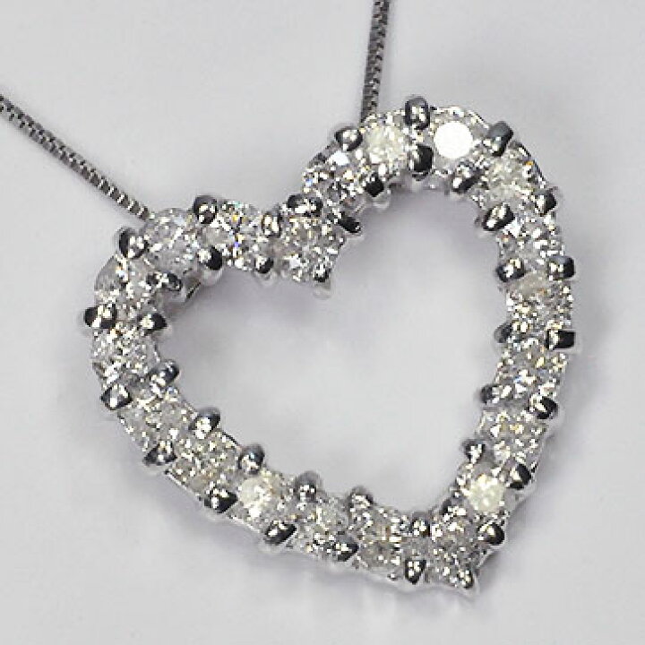 楽天市場】ダイヤモンドネックレス K18WG・ダイヤモンド0.5ct オープン  