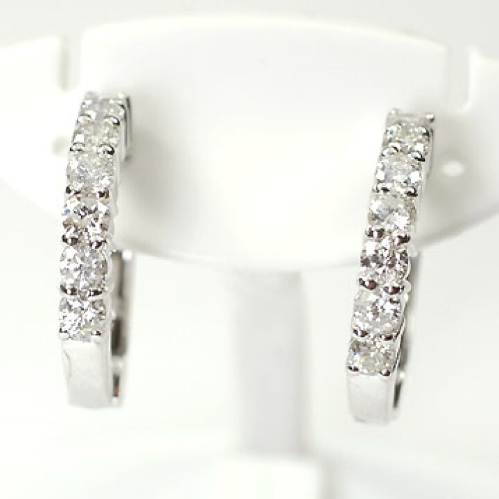 楽天市場】ピアリング イヤリング ダイヤモンド K18WG・ダイヤ0.56ct  