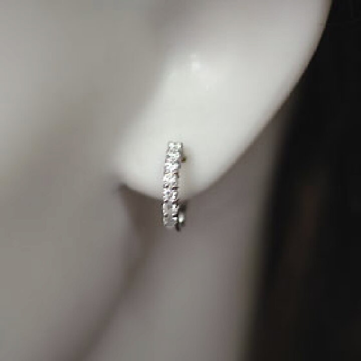 楽天市場】ピアリング イヤリング ダイヤモンド K18WG・ダイヤ0.56ct  