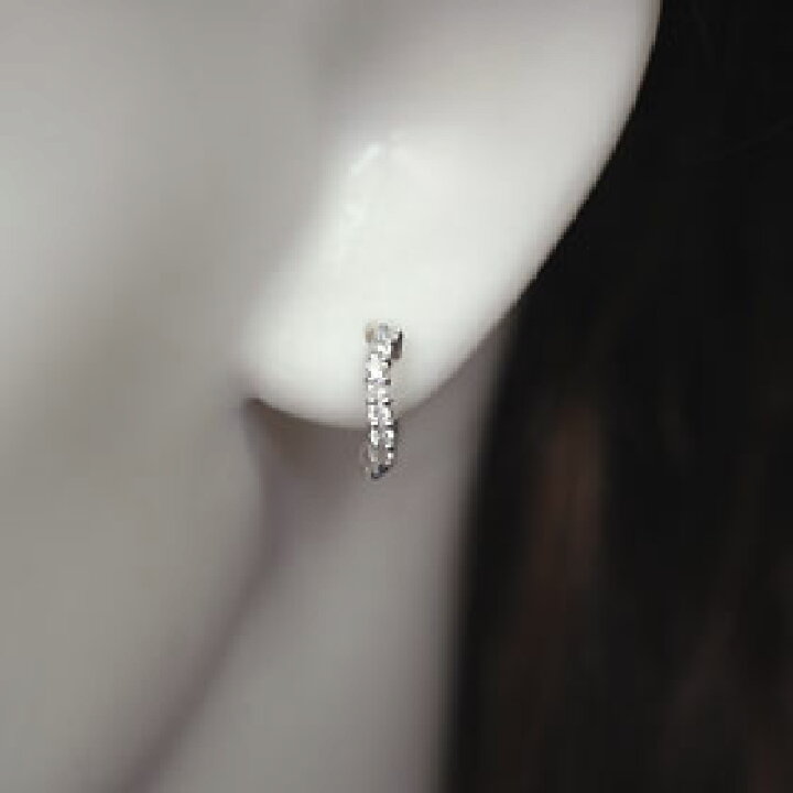 楽天市場】ピアリング イヤリング ダイヤモンド K18WG・ダイヤ0.28ct  