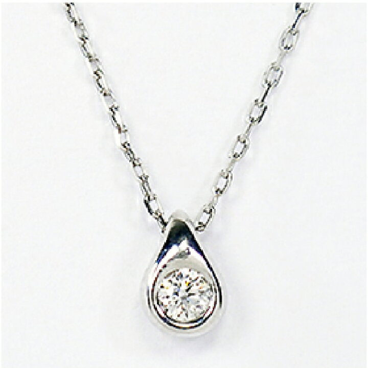 楽天市場】ダイヤモンド ネックレス K10WG・ダイヤ0.03ct プチドロップ 