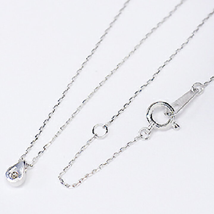 楽天市場】ダイヤモンド ネックレス K10WG・ダイヤ0.03ct プチドロップ 
