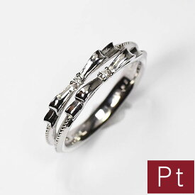プラチナ・ダイヤモンド0.02ct ピンキーリング Pt900 小指用 指輪 高級ピンキーリング
