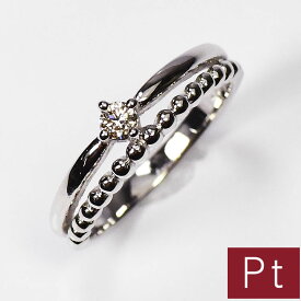 プラチナ・ダイヤモンド0.06ct ピンキーリング Pt900 小指用 指輪 高級ピンキーリング