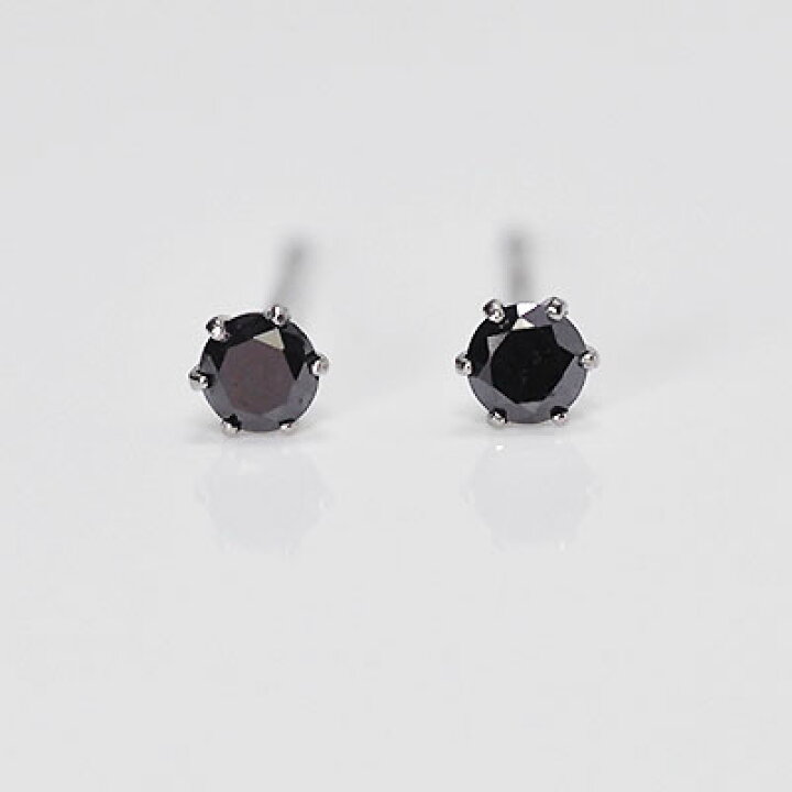 楽天市場】ブラックダイヤモンド ピアス K10WG・ブラックダイヤ0.1ct 