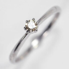 婚約指輪 K10WG（ホワイトゴールド）・ダイヤモンド0.1ct（SIクラス・鑑別書カード付） ソリティアリング エンゲージリング