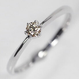 婚約指輪 K10WG（ホワイトゴールド）・ダイヤモンド0.1ct（VSクラス・H&C・鑑別書カード付） ソリティアリング エンゲージリング