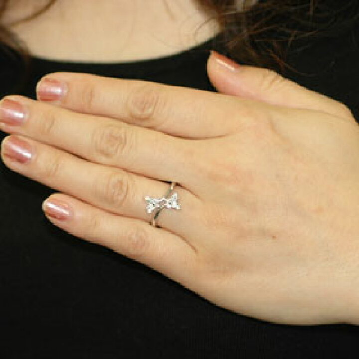 楽天市場】ダイヤモンド リング K18WG・ダイヤモンド0.25ct バタフライ 
