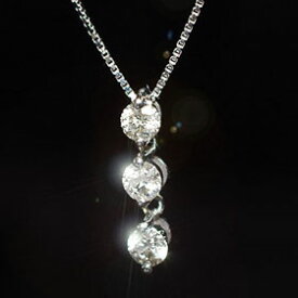 ダイヤモンド ネックレス トリロジー 天然ダイヤモンド0.2ct×ホワイトゴールド　スリーストーンペンダント（ネックレス）【あす楽対応】