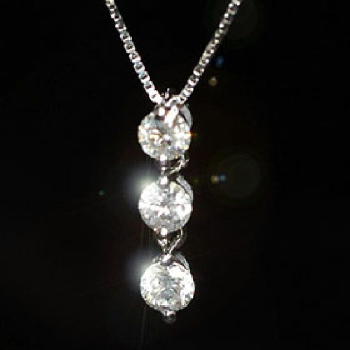 楽天市場】ダイヤモンド ネックレス トリロジー 天然ダイヤモンド0.3ct 
