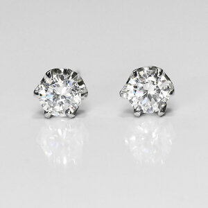 【侍ダイヤモンド】ダイヤモンド0.3ct 一粒ピアス H&C G〜Iカラー VS〜SIクラス プラチナカラー ダイヤモンドピアス 「ソリティア3」