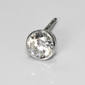 【侍ダイヤモンド】ダイヤモンド0.3ct シングルピアス メンズピアス 一粒ピアス ピアス片側 H&C G～Iカラー VS～SIクラス プラチナカラー 「シングルベゼル3」