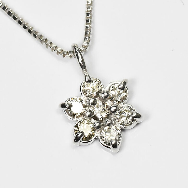 楽天市場】【侍ダイヤモンド】ダイヤモンド0.3ct フラワーネックレス  
