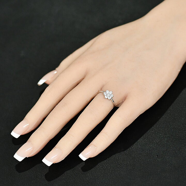 楽天市場】プラチナ ダイヤモンド0.5ct 7石フラワーリング H&C 鑑別書 