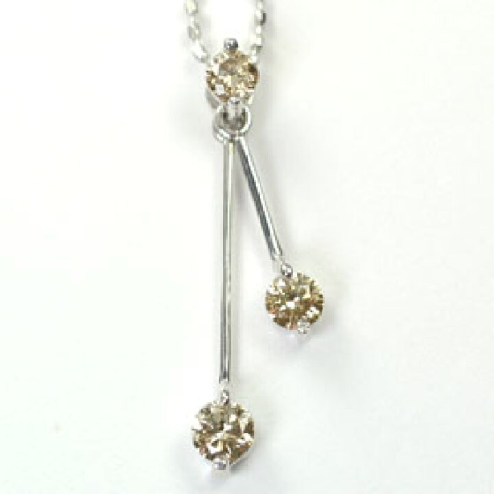 楽天市場】ダイヤモンド ネックレス K18WG・ブラウンダイヤ0.35ct 