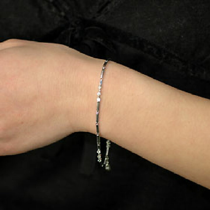 楽天市場】ダイヤモンド ブレスレット K18WG・ダイヤ0.35ct 3×3  