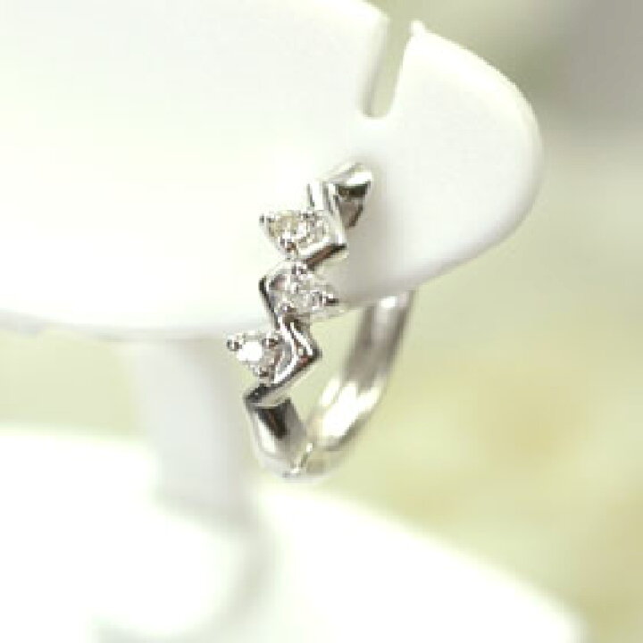 楽天市場】ダイヤモンド ピアス フープ K14WG・ダイヤモンド0.04ct 中 