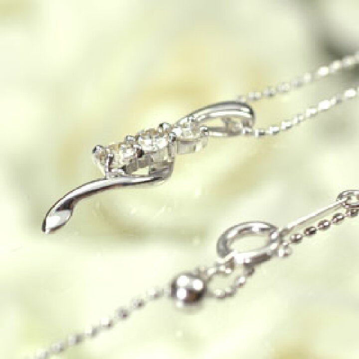 楽天市場】ダイヤモンド ネックレス K18WG・ダイヤモンド0.3ct スリー 