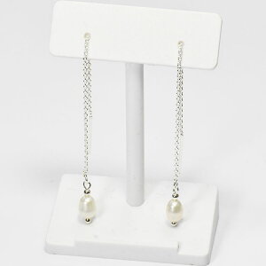 淡水パール 一粒アメリカンピアス 淡水真珠 シルバー925 天然石 イヤースルー ロング ピアス スターリングシルバー